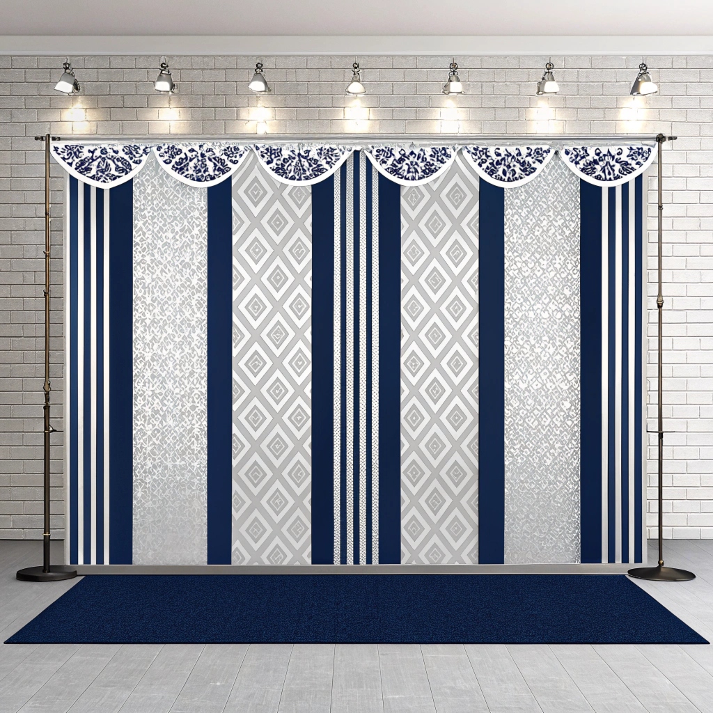 Photo zone backdrop with floral elements